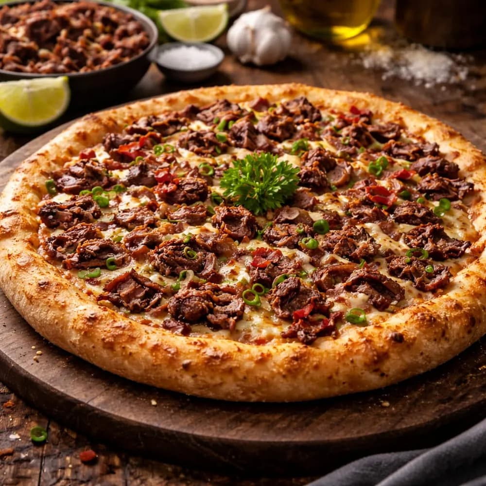01 Pizza Média Carne de Sol + 01 Refri 1L